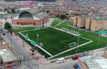 Drone videos and photo impressions of 8 soccer fields in Bogota, Colombia