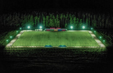 Full size soccer pitch in Bozova, Ukraine